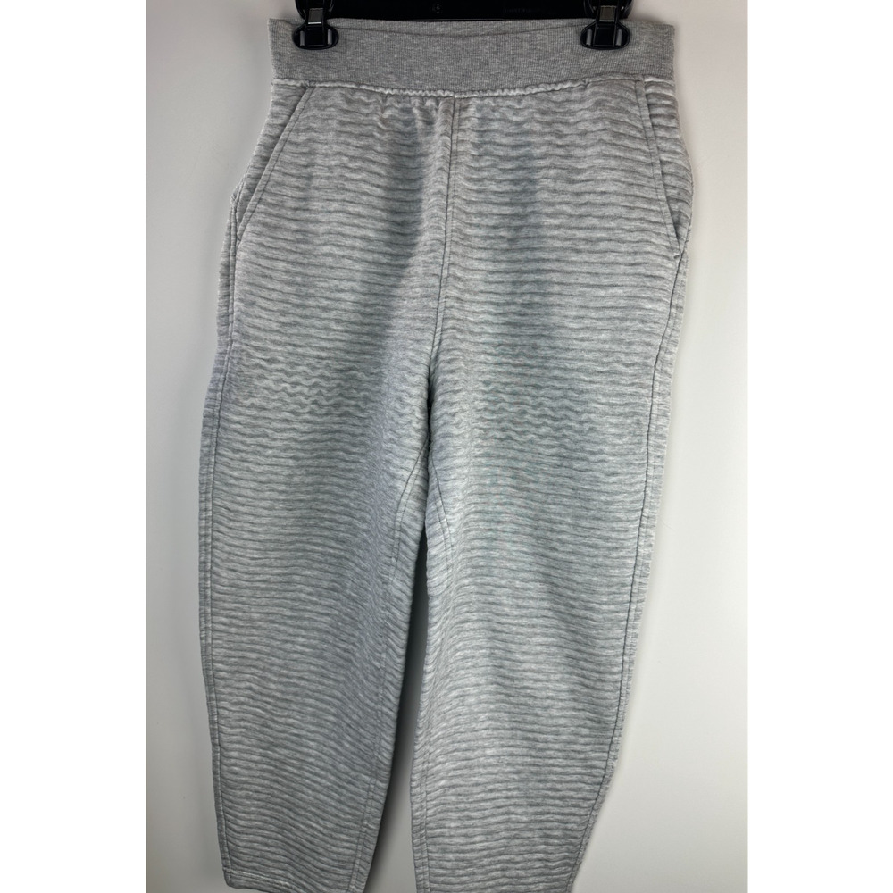 Athleta Ribbed Ottoman Sweatpants Gray Sweats Athleisure Plush Cozy Comfort XS - Picture 3 of 7